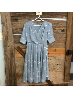 Wardrobe NWT Size XS Pale Blue Vintage Style Flowy Dress